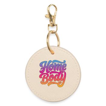 Homebody (couch potato) - Round Keyring - oyster - Front