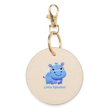 Cute Blue Hippie - Round Keyring - oyster - Front