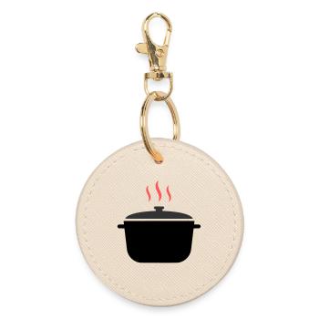 Kochtopf Dampf Kochen - Runder Schlüsselanhänger - Auster - Vorne