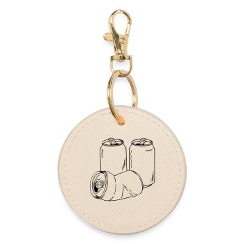 Can as a motif for sayings and beer fans - Round Keyring - oyster - Front