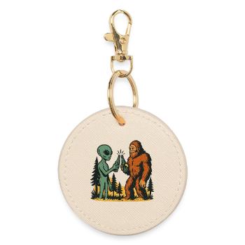Enlèvement extraterrestre Bigfoot Loch Ness OVNI drôle - Porte-clés rond - huître - Devant