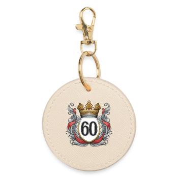 60 Zahl Wappen - Runder Schlüsselanhänger - Auster - Vorne