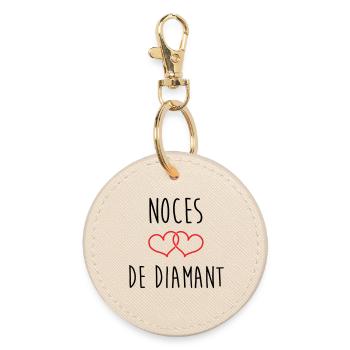 Wedding Anniversary - Diamond Wedding (60 years) - Round Keyring - oyster - Front