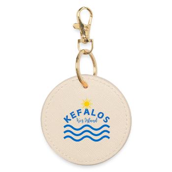 Kefalos Kos Insel – Sonne und Wellen - Runder Schlüsselanhänger - Auster - Vorne