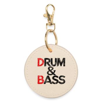 Drum & Bass / Rum & Ass Drummer Band Music - Round Keyring - oyster - Front