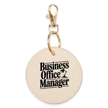 Business Office Manager - Round Keyring - oyster - Front