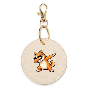 Tamponnement du Shiba Inu - Porte-clés rond - huître - Devant