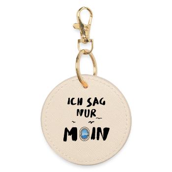  ich sag nur moin  - Runder Schlüsselanhänger - Auster - Vorne