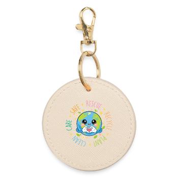 Save Rescue Recycle Plant Clean Care Eco - Round Keyring - oyster - Front