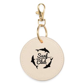 Surf Club Shark Ocean Surfing Beach Vintage Design - Porte-clés rond - huître - Devant