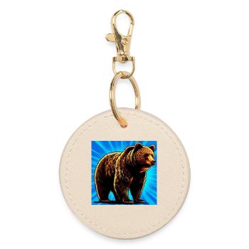 bear - Round Keyring - oyster - Front