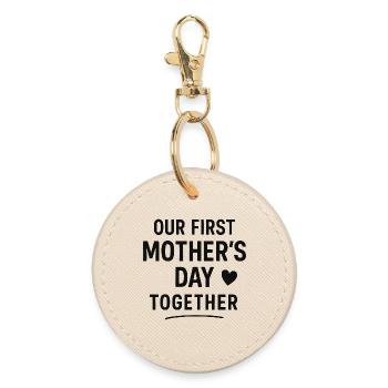 Erster Muttertag Mama Baby Geschenkidee Familie - Runder Schlüsselanhänger - Auster - Vorne