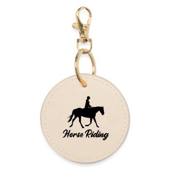 reiterin_horse_riding - Round Keyring - oyster - Front