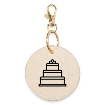 Wedding Cake - Round Keyring - oyster - Front