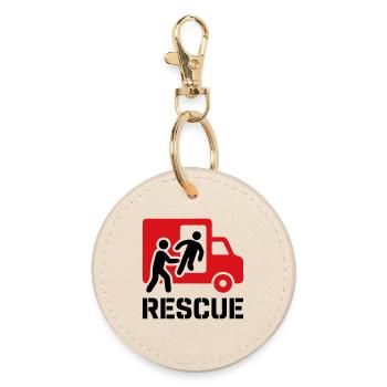 Rescue Rescue Service Operations - Round Keyring - oyster - Front
