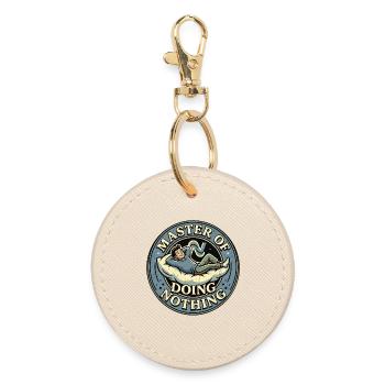 Master Of Doing Nothing - Round Keyring - oyster - Front