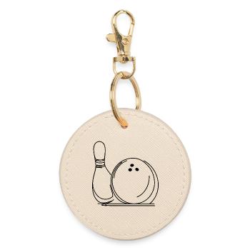 Bowling ball and pin - Round Keyring - oyster - Front