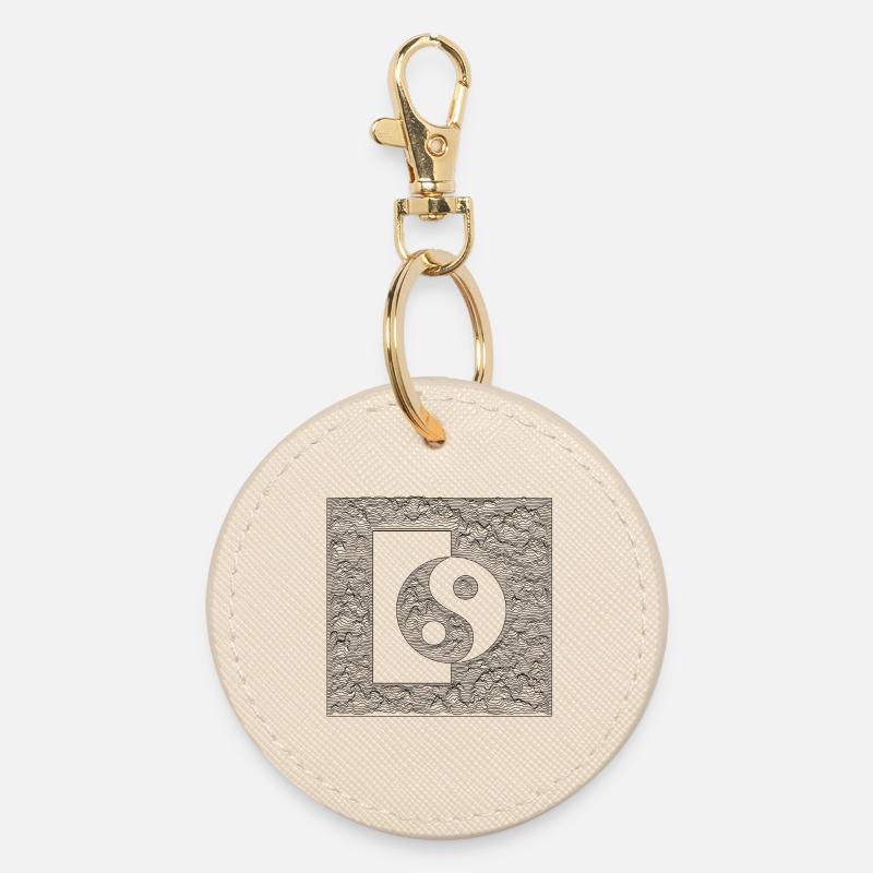 Yin Yang – Schwarz - Runder Schlüsselanhänger - Auster