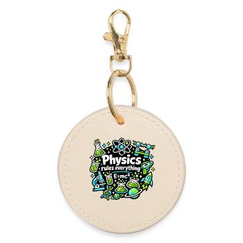 Physics regulates everything - Round Keyring - oyster - Front