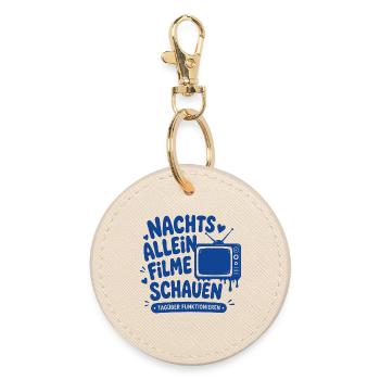 Nachts allein Filme schauen Horror - Runder Schlüsselanhänger - Auster - Vorne