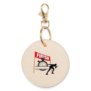 Skating Finish Time - Round Keyring - oyster - Front
