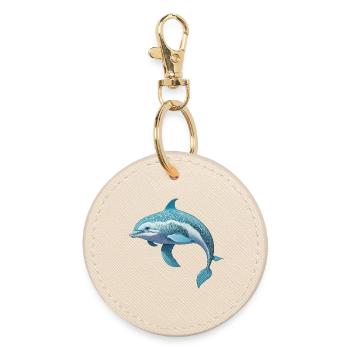 Dolphin - Round Keyring - oyster - Front