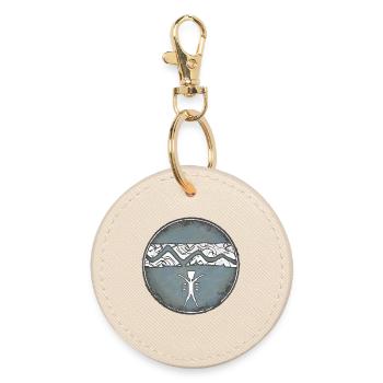 Maori Design - Round Keyring - oyster - Front
