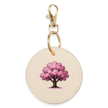 Illustration d’un cerisier rose en fleurs - Porte-clés rond - huître - Devant