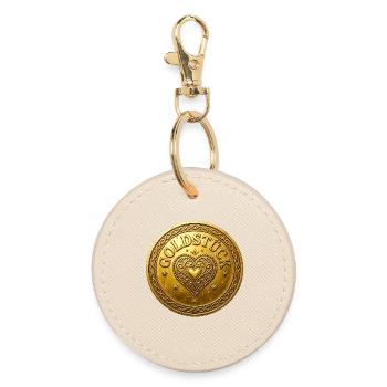 Golden Masterpiece Typography Goldstück german  - Round Keyring - oyster - Front