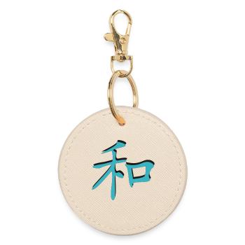 Harmonie-Kanji-3d - Runder Schlüsselanhänger - Auster - Vorne