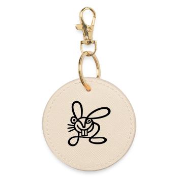 Stroke Hare - Round Keyring - oyster - Front