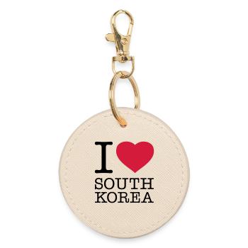 I LOVE SOUTH KOREA Südkorea - Runder Schlüsselanhänger - Auster - Vorne