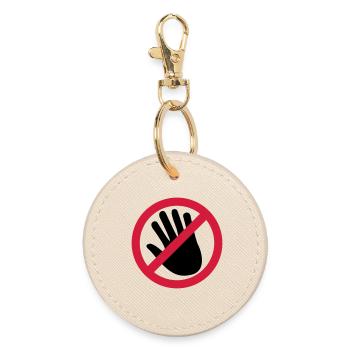 Do not touch the hand - Round Keyring - oyster - Front