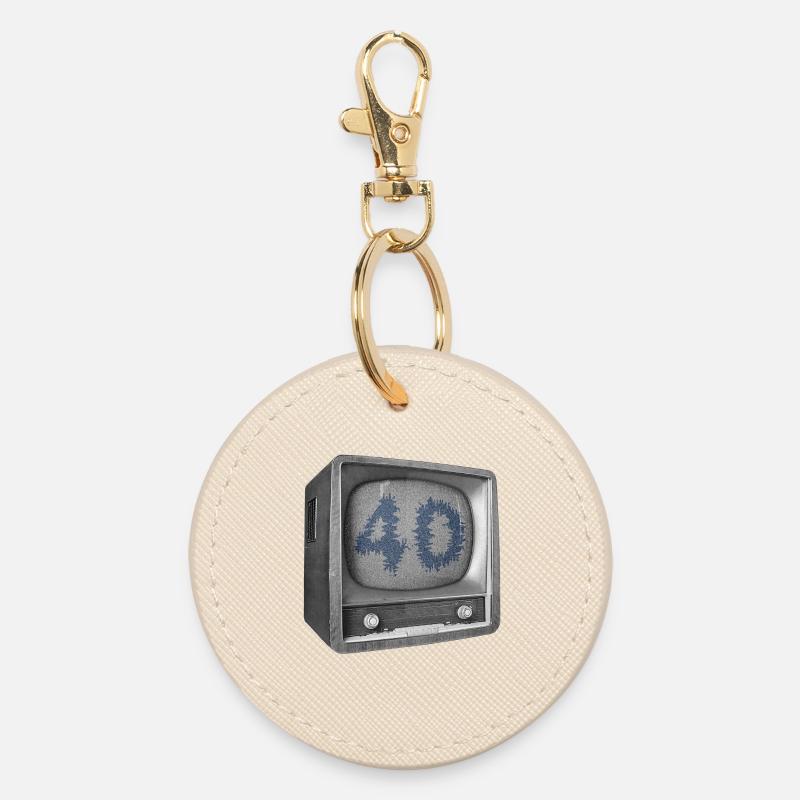 40 years anniversary - Round Keyring - oyster