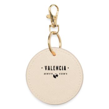 Valencia Coordonnées Géographiques Stylisées - Porte-clés rond - huître - Devant