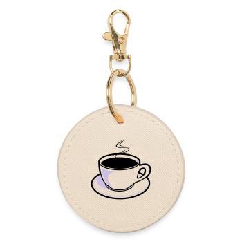 Kaffee, Tasse, Koffein - Runder Schlüsselanhänger - Auster - Vorne