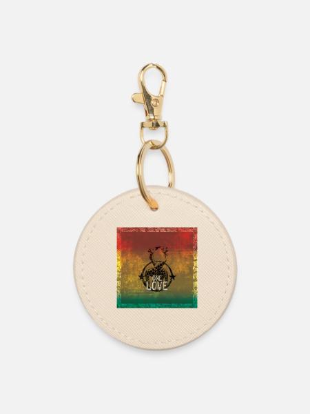one love reggae - Runder Schlüsselanhänger - Auster