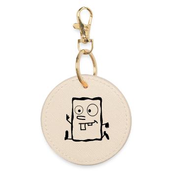 Crazy drawing - Round Keyring - oyster - Front