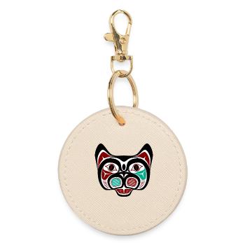 Côte nord-ouest du Pacifique Haida Kitty - Porte-clés rond - huître - Devant