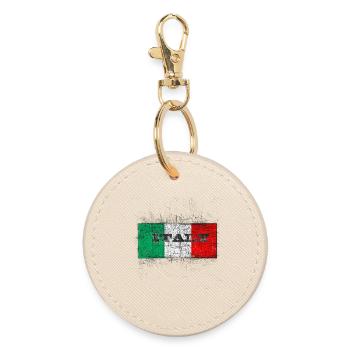 Drapeau National Tricolore Italien - Porte-clés rond - huître - Devant