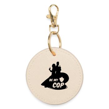 Cop Polizei Polizist Beruf Liebe Geschenk Spruch - Round Keyring - oyster - Front