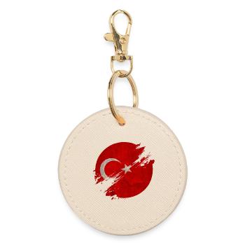 Turkey Circle / Flag Gift National Flag - Round Keyring - oyster - Front