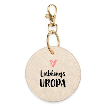 Lieblings Uropa Herz Geschenk Vatertag Geburtstag - Runder Schlüsselanhänger - Auster - Vorne