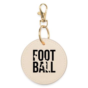 football - Round Keyring - oyster - Front