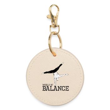 hand balance handstand calisthenics sport athlete - Round Keyring - oyster - Front