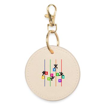 Bouldering Climbing Mountaineering Funny saying Sport - Round Keyring - oyster - Front