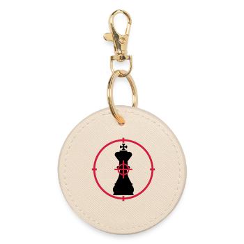 Chess / Schach / Spiel / Geek - Runder Schlüsselanhänger - Auster - Vorne