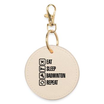 Eat Sleep Badminton Repeat - Porte-clés rond - huître - Devant