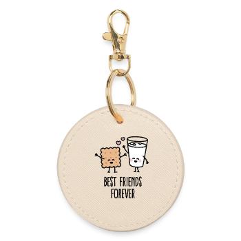 Best friends forever - Round Keyring - oyster - Front