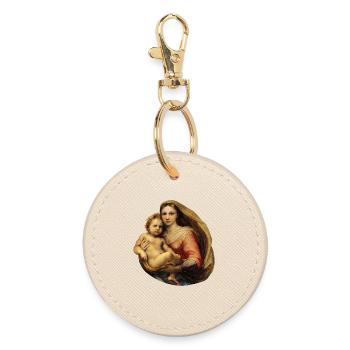 Sistine Madonna | Sistine Madonna | Raffael - Round Keyring - oyster - Front